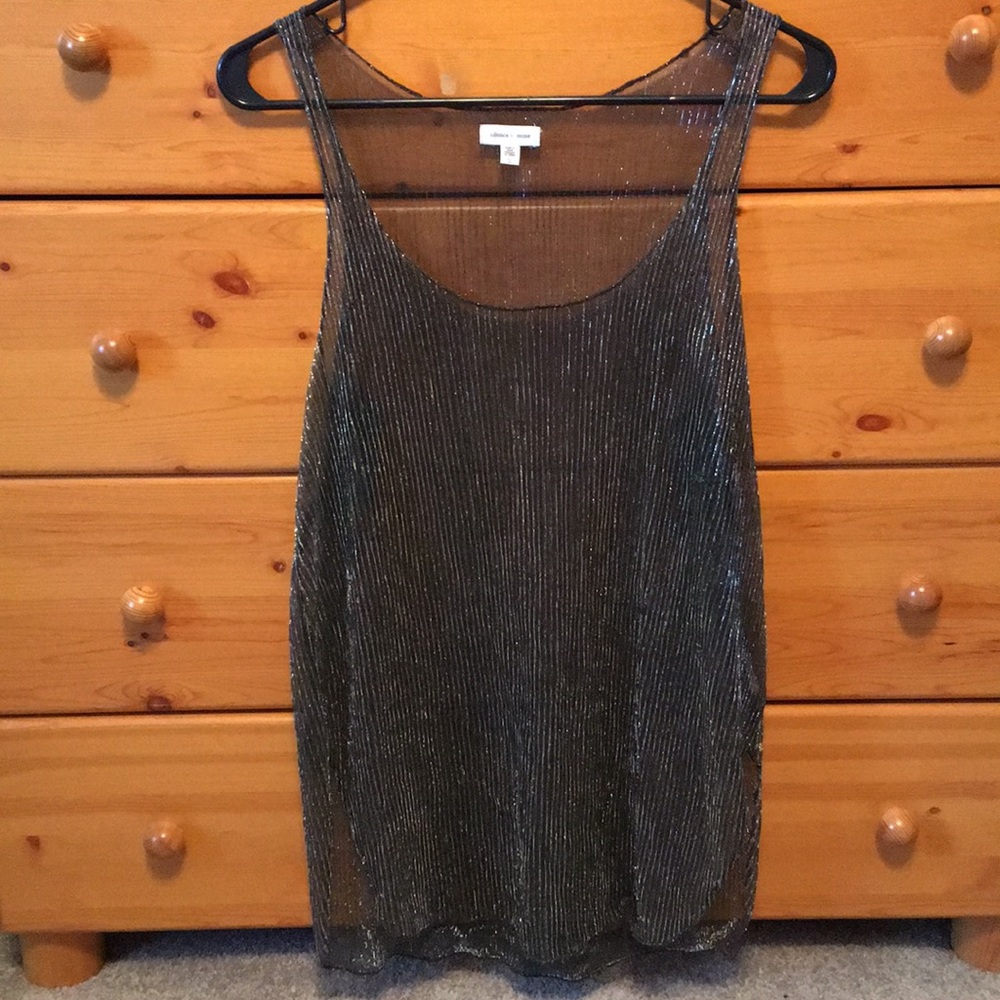 See through black Urban Outfitters long tank